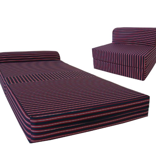Multi Color Stripes Sleeper Chair Folding Foam Bed 