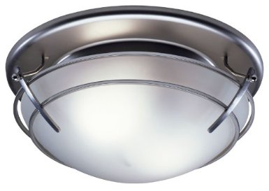 Broan 757SN Bathroom Ceiling Fan Light with Frosted-Glass Shade, Satin Nickel Finish