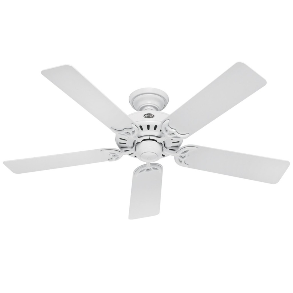 Hampton Bay Hugger 52 inches White Ceiling Fan With Light