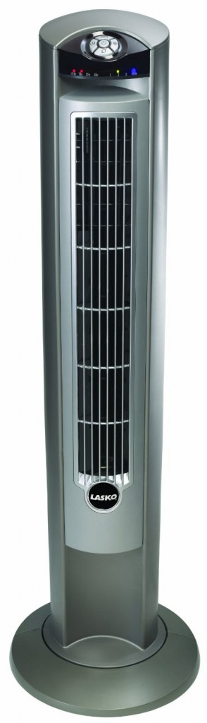 Lasko 2551 Wind Curve Platinum Tower Fan With Remote Control and Fresh Air Ionizer