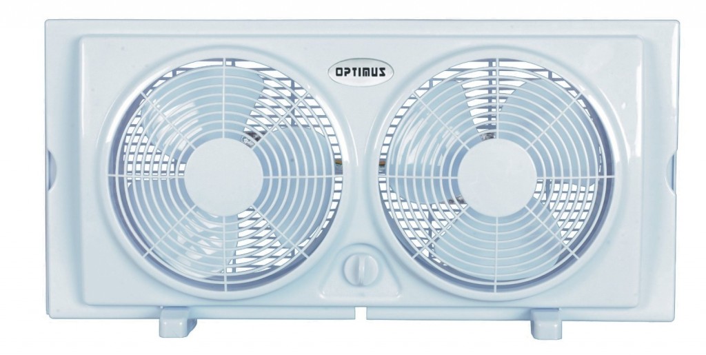 Optimus F-5280 7-Inch Twin 2-Speed Window Fan, White