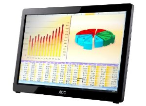 AOC E1649FWU 16 USB-Powered Portable LED Monitor – Glossy Black