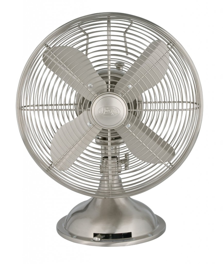Hunter 90400 12-Inch Portable Table Fan, Brushed Nickel