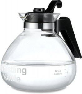 Medelco 12-Cup Glass Stovetop Whistling Kettlem – dishwasher-safe