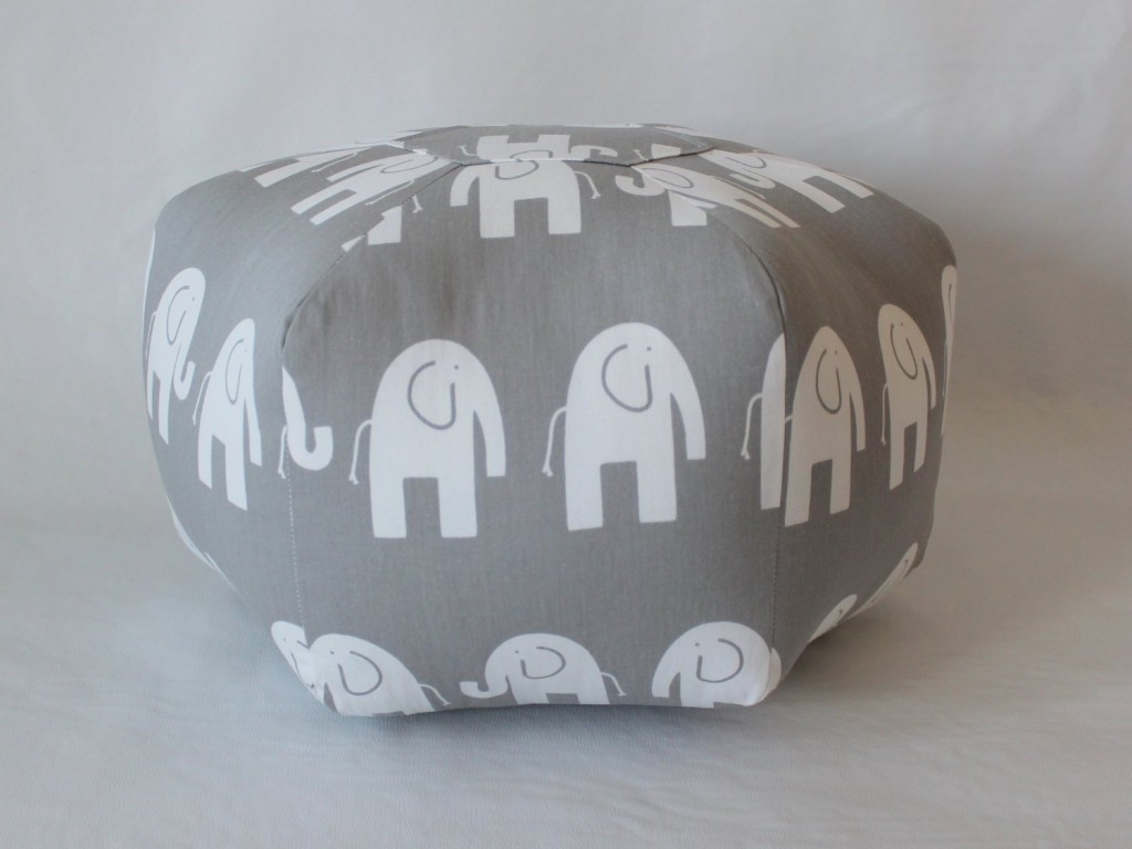 18 Pouf Ottoman Floor Pillow Grey White Elephant