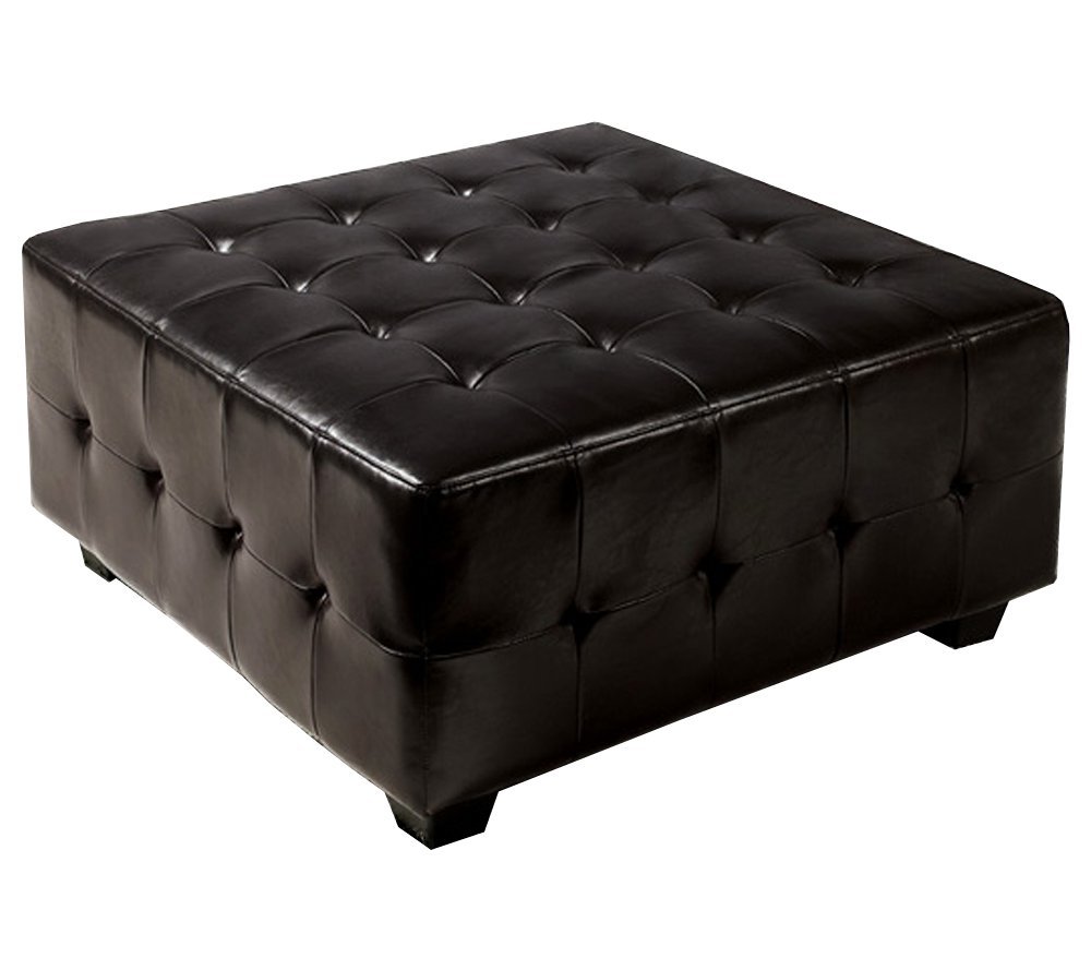 Abbyson Living Tribeca Leather Square Cocktail Ottoman