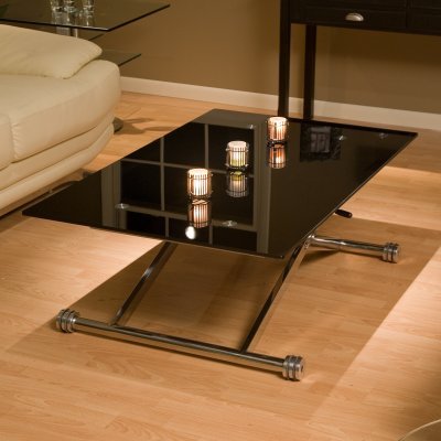 Adjustable Height Glass Coffee Table