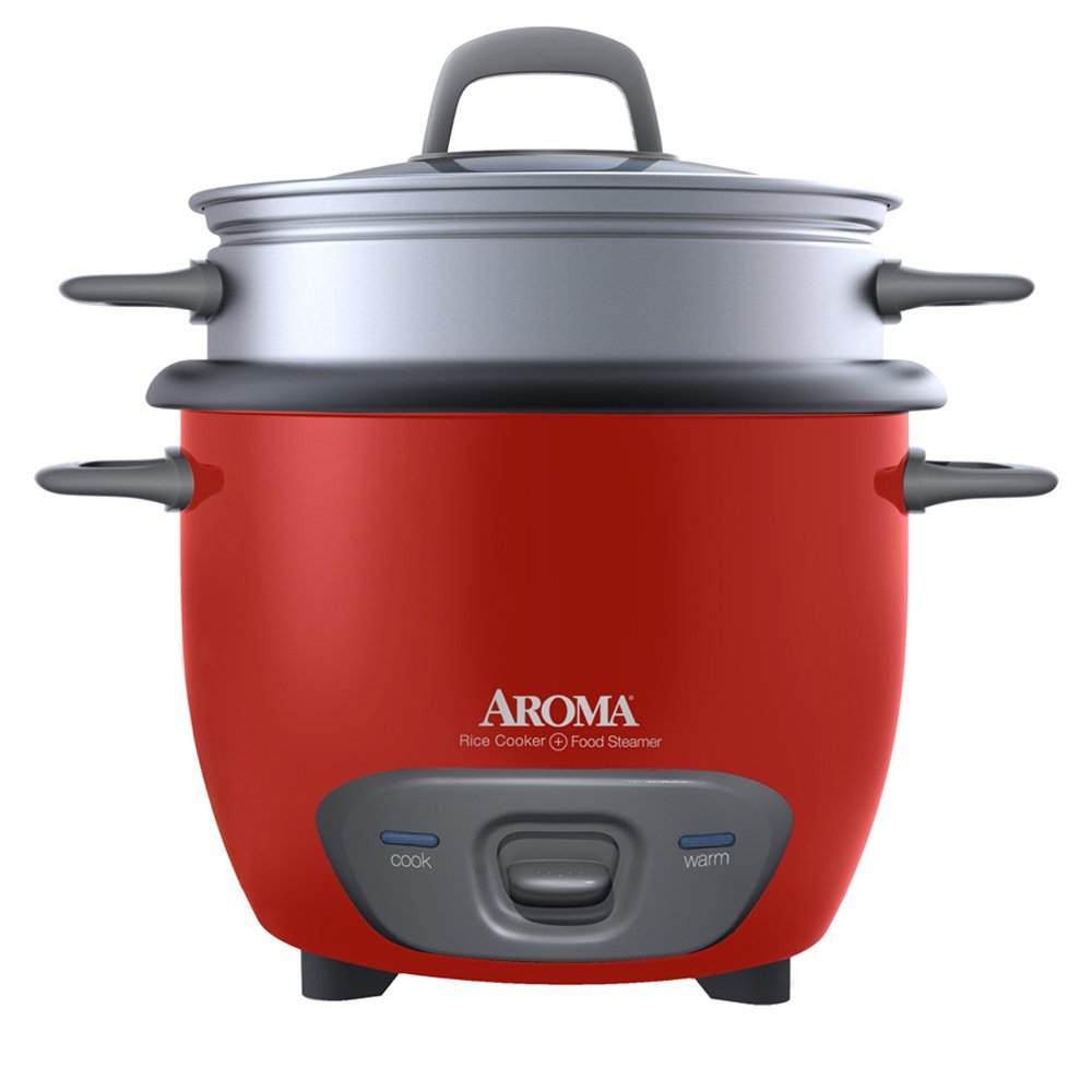 Aroma Arc-3-Cup (Uncooked) 6-Cup (Cooked) Rice Cooker and Food Steamer