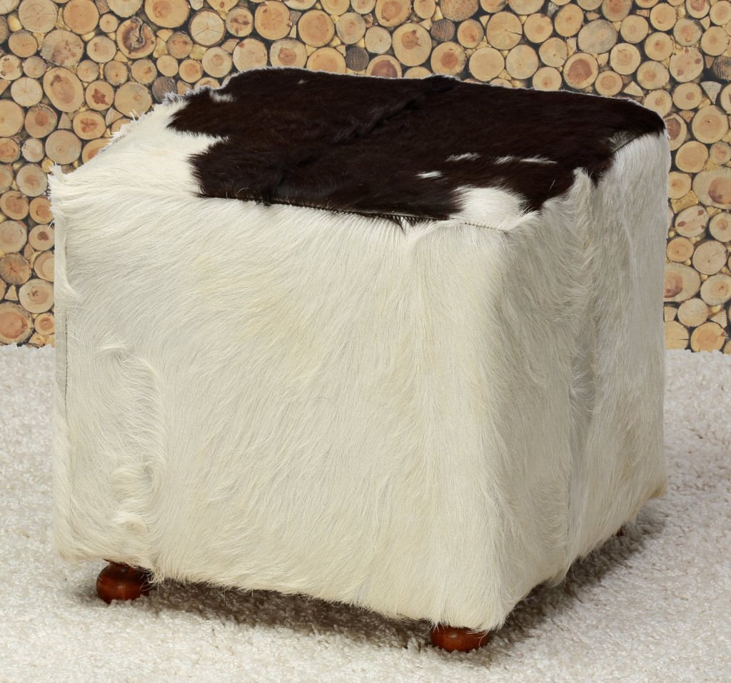 Bare Decor Brazil Cowhide Cube Ottoman