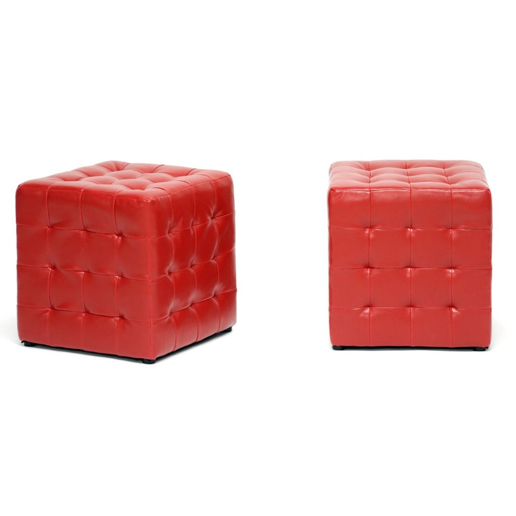 Baxton Studio Siskal Modern Cube Ottoman