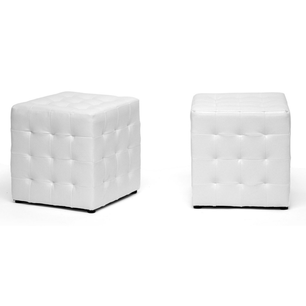 Baxton Studio Siskal Modern Cube Ottoman, Set of 2