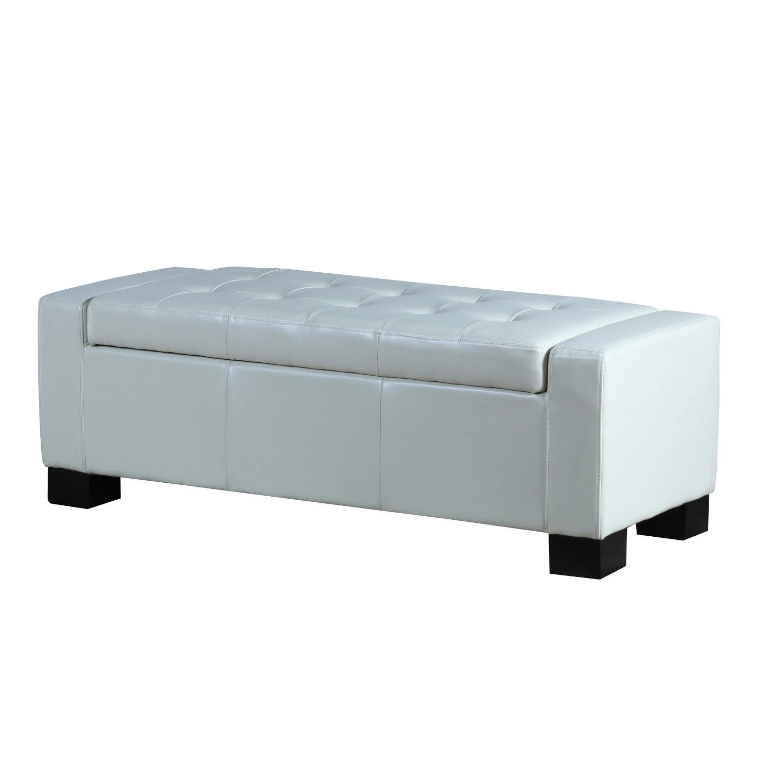 Best Selling Guernsey Leather Storage Ottoman White 