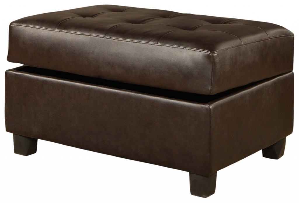 Bobkona Bonded Leather Match Storage Ottoman