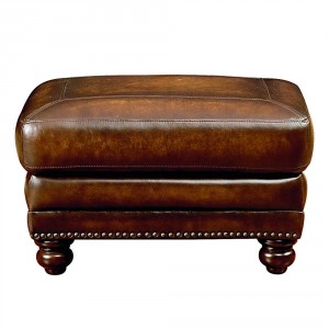 Brown Leather Ottoman