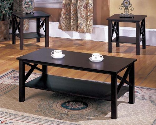 Casual 3-Piece Occasional Table Set with Simple Wood Design