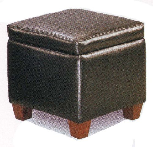 Coaster Furniture Dark Brown Casual Faux Leather Storage Cube Ottoman
