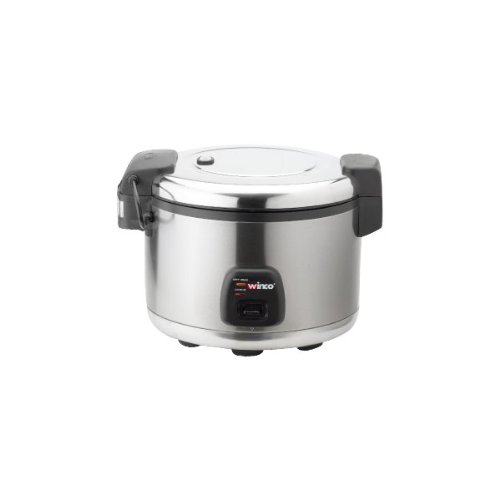 Commercial Electric Rice Cooker & Warmer with Hinged Cover - 30 Cups