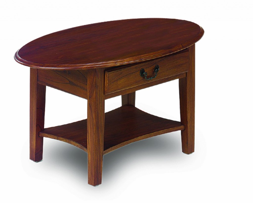 Leick Oval Coffee Table, Medium Oak