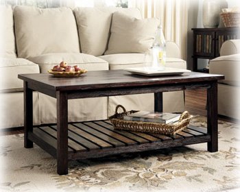 Rectangular Cocktail Table in Rustic Brown