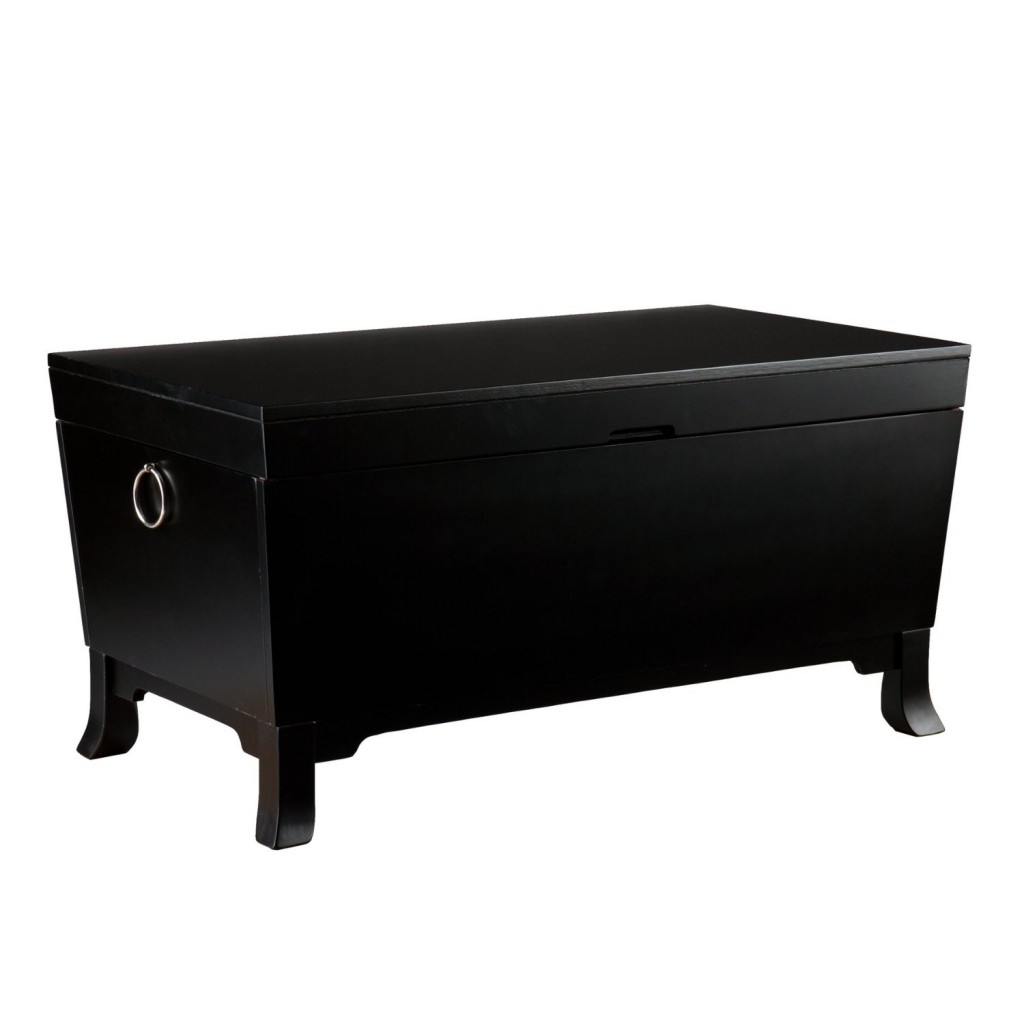 SEI Franklin Cocktail Coffee Table Trunk, Black