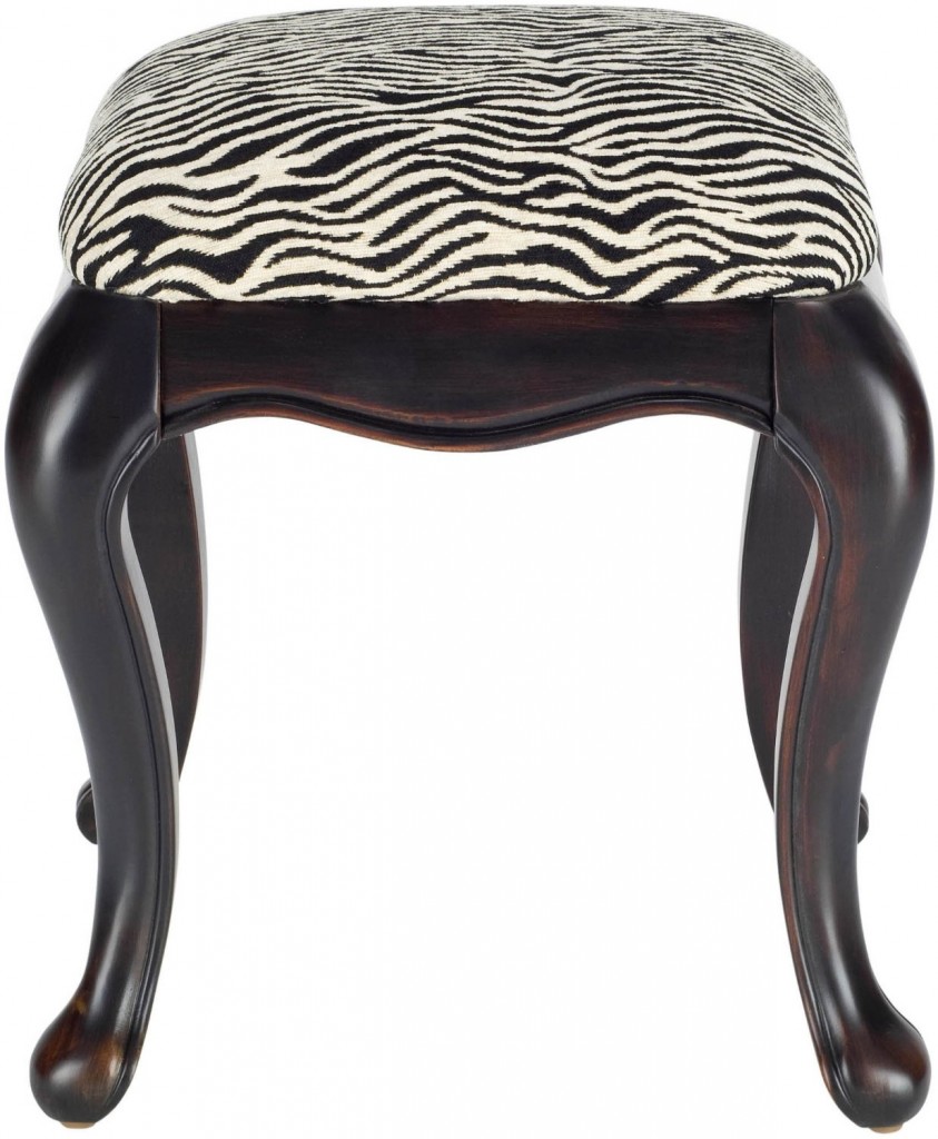Safavieh American Home Collection Nairobi Brown Zebra Upholstered Stool