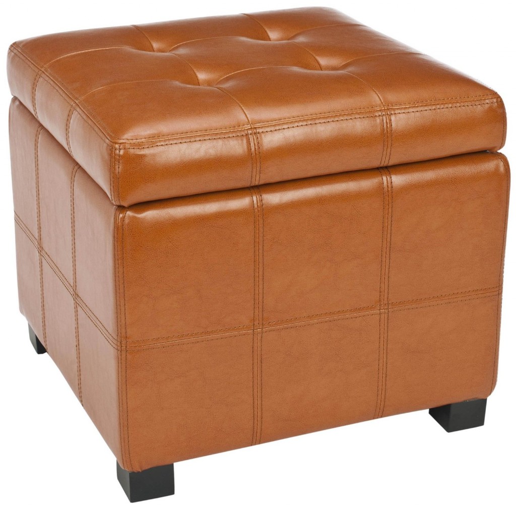 Safavieh Zoey Orange Tufted Ottoman