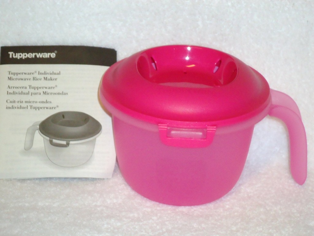 Tupperware 2.25c Microwave Rice Quick Cooker Steamer NEW Pink