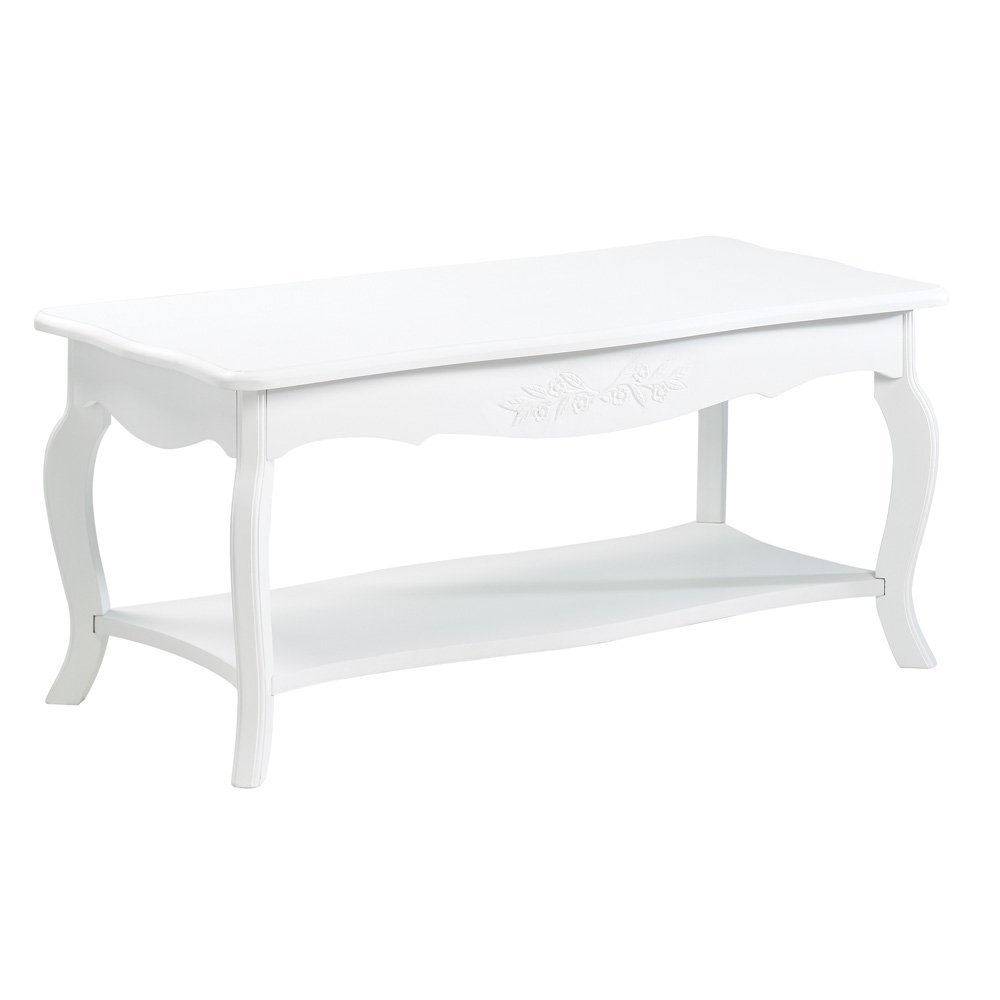 White Elegant Cottage Home Style Coffee Cocktail Table