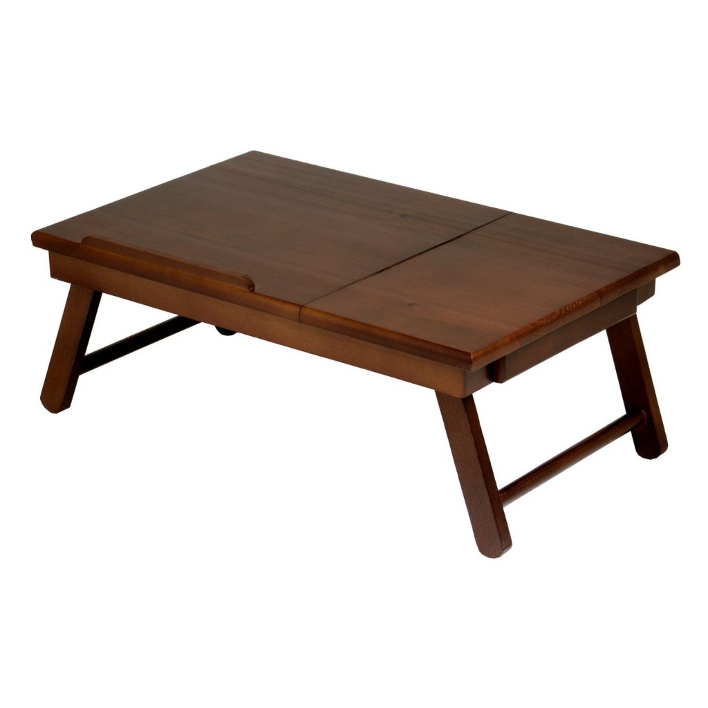 Winsome Wood Alden Lap Desk, Flip Top with Drawer, Foldable Legs