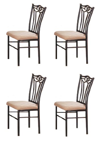 4 Black Metal Dining Chairs