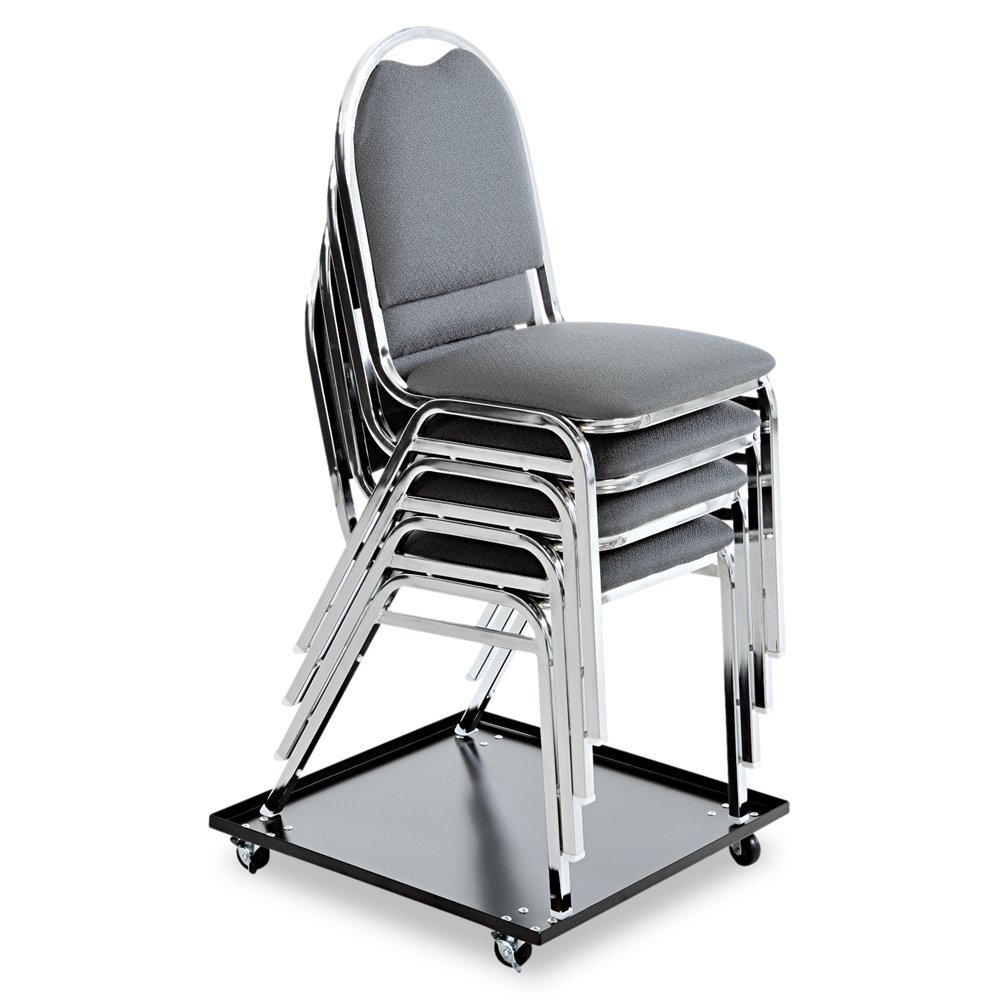 Alera Stacking Chair with Dolly, Black