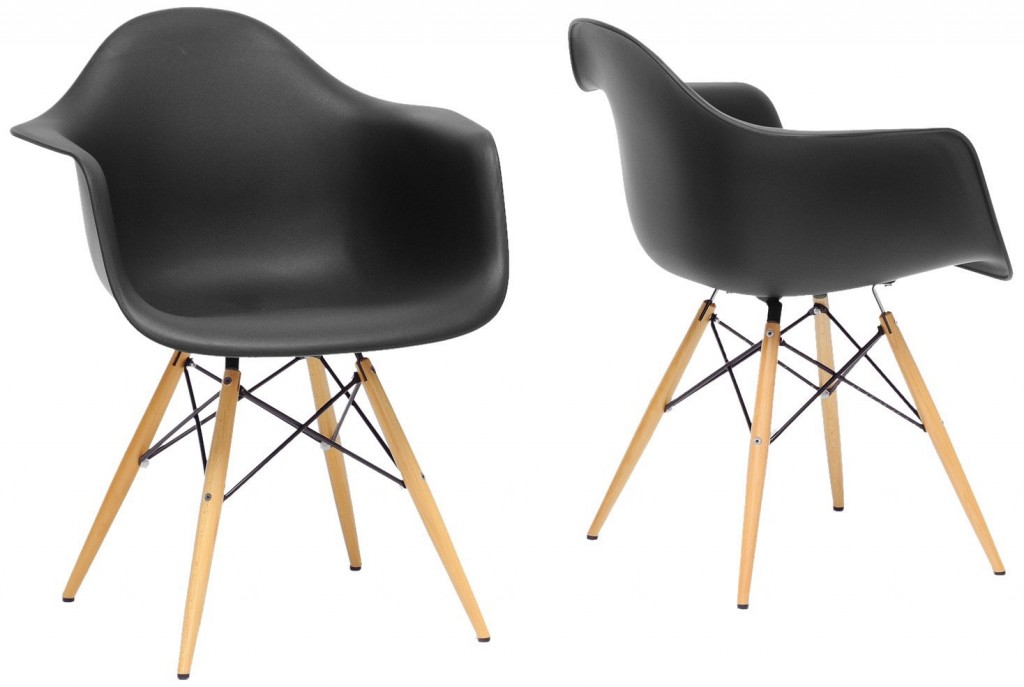 Baxton Studio Pascal Plastic Mid-Century Modern Shell Chair, Set of 2