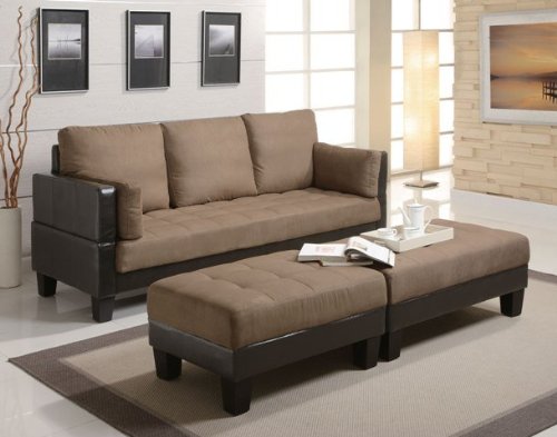 Fulton Contemporary Sofa Bed Group with 2 Ottomans
