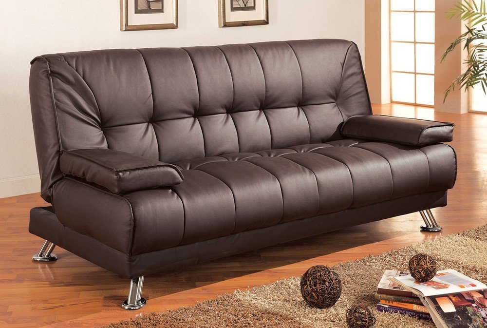 faux leather futon sofa bed