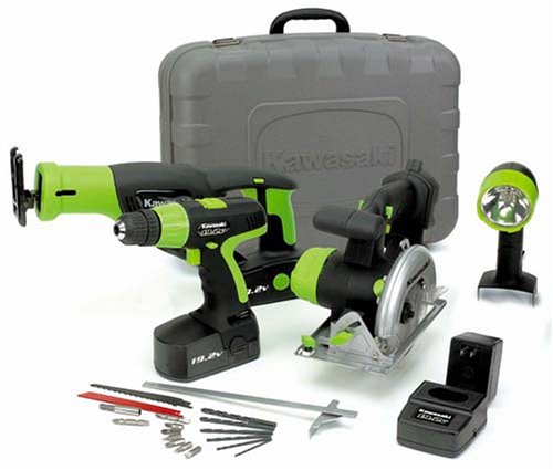 Kawasaki 840056 Black 19.2-Volt 4-Piece Cordless Combo Kit