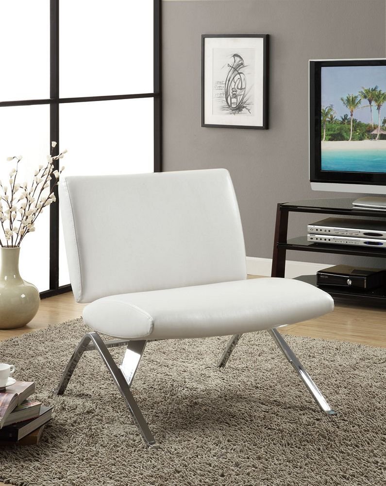 Monarch Faux Leather and Chrome Modern Accent Chair