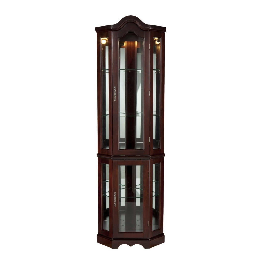 Southern Enterprises Lighted Corner Display Cabinet