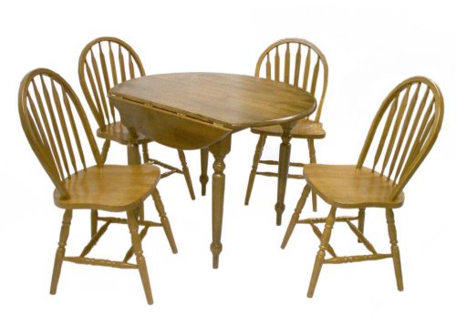 TMS 5 Piece Drop Leaf Dining Set, Oak