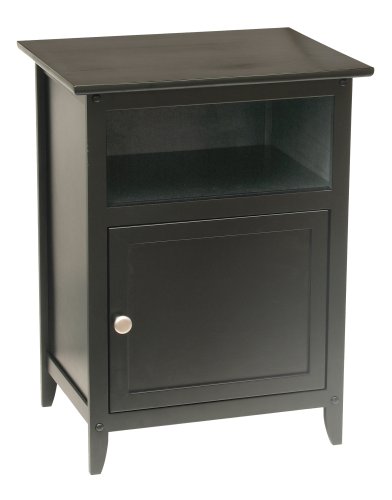 Winsome Wood End Table Night Stand with Door and Shelf