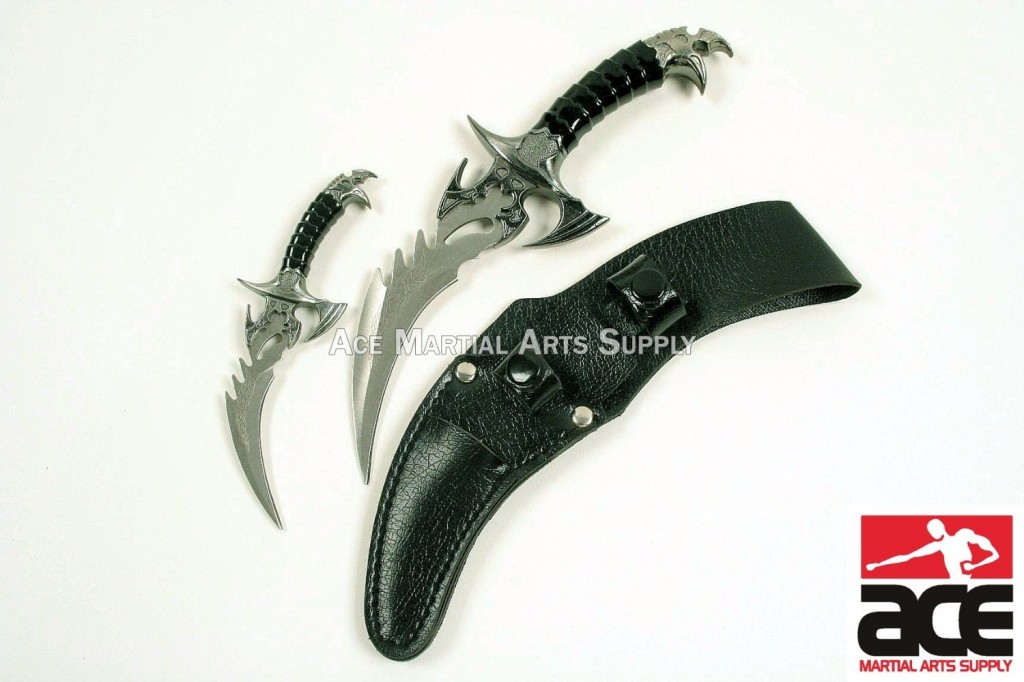 Draco Twin Fantasy Dagger Set Silver