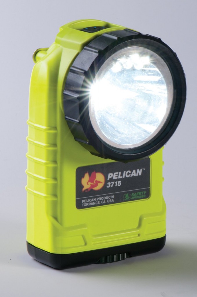 Pelican 3715 Yellow Right Angle Fire Flashlight 4aa