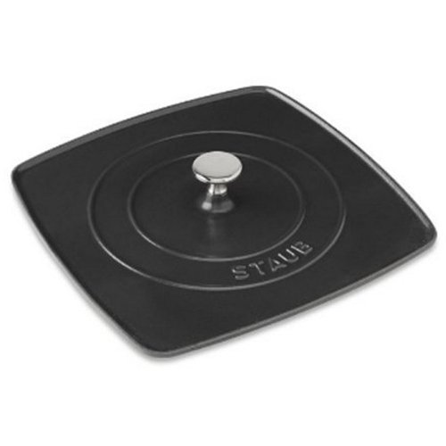 Staub Matte Black Enameled Cast Iron Grill Press