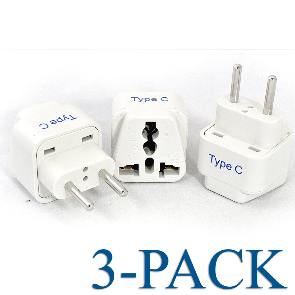 Ceptics Grounded Universal Plug Adapter for US