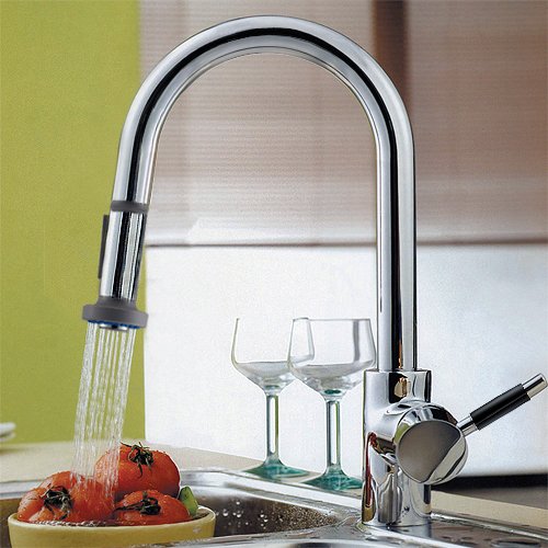 LightInTheBox Single Handle Centerset Pull Out Kitchen Sink Faucet