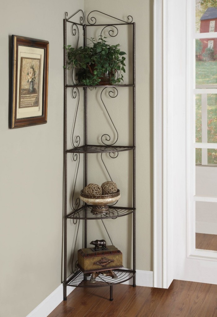 4 TIER CORNER SHELF GOLDISH COPPER