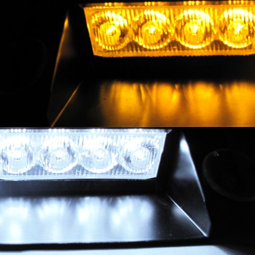 Amber 8-LED Police Emergency Car Boat