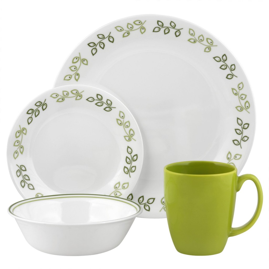 Corelle Contours Neo Leaf 16-Piece Dinnerware Set