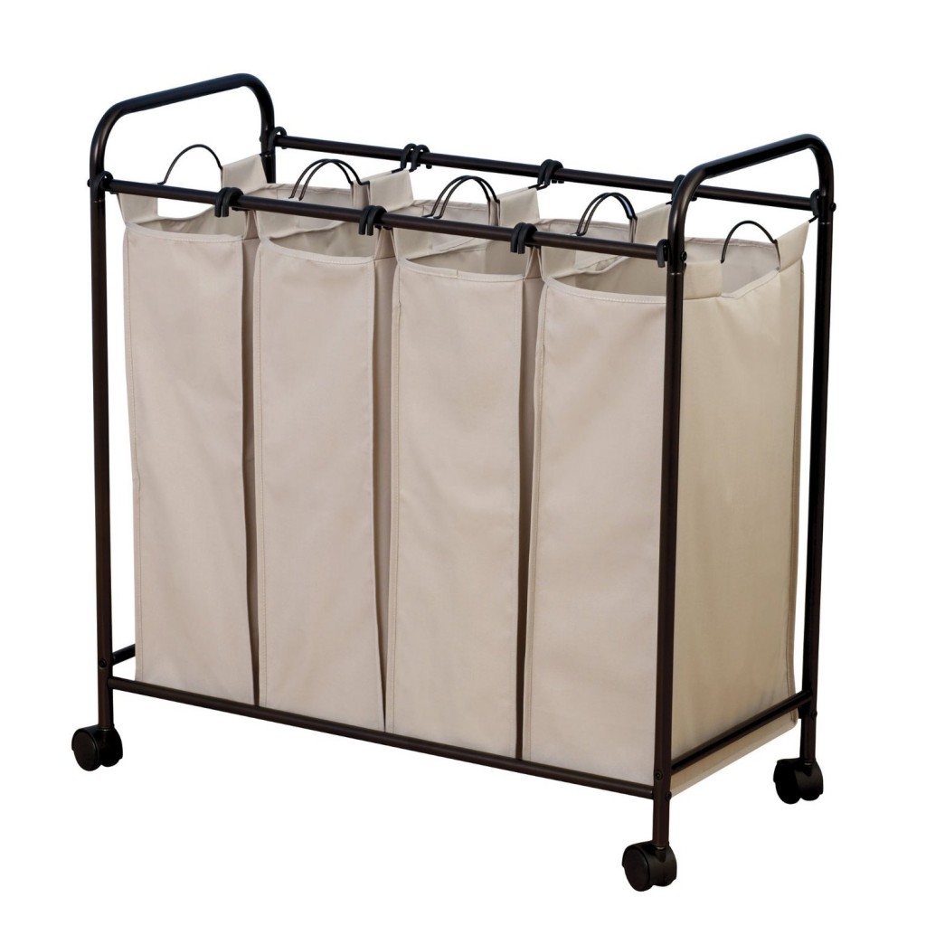 Household Essentials Rolling Quad Sorter Laundry Hamper