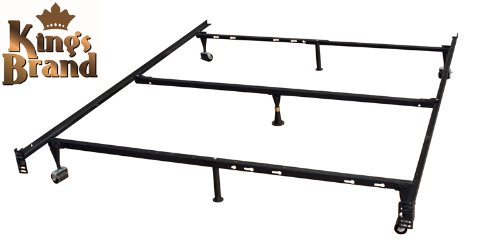 King's Brand 7-Leg Heavy Duty Adjustable Metal Bed Frame