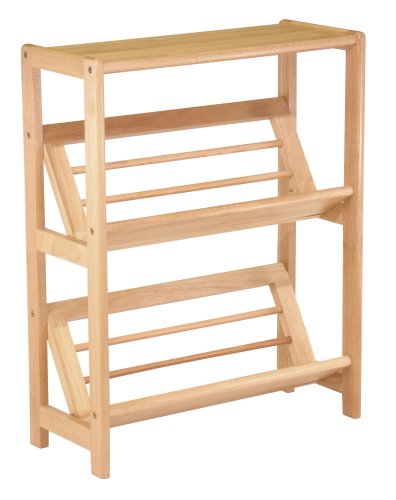 Winsome 2-Tier Slanted Shelf Wood Bookcase